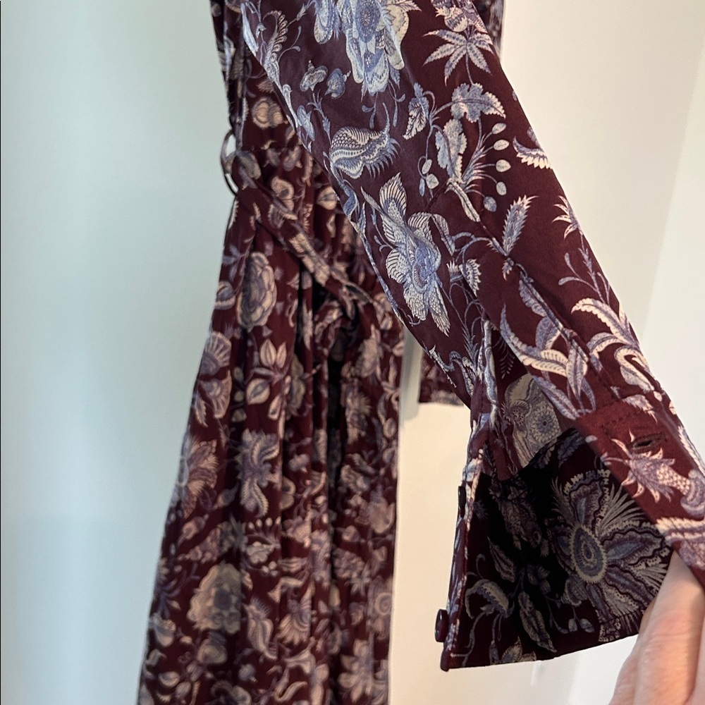 Derek Lam Purple Floral Long Sleeve Dress *torn* - Picture 9 of 14